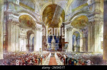 König Georg V. Silberne Jubiläumsfeier in der St. Paul's Cathedral Stockfoto