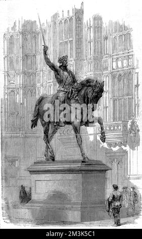 Statue von Richard I. von England in Westminster 1861 Stockfoto