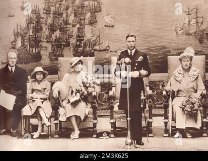 König Georg VI. Eröffnete 1937 das National Maritime Museum Stockfoto