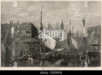 Old Billingsgate Fish Market, London 1875 Stockfoto