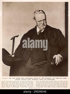 Gilbert Keith Chesterton (1874 - 1936), englischer Kritiker, Schriftsteller und Dichter. Stockfoto