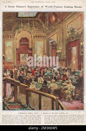 Am Nachmittag, Monte Carlo: A Sketch von Sir John Lavery, R.A. Stockfoto