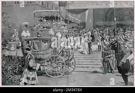 Die Hochzeit von König Alfonso XIII. Von Spanien und Prinzessin Ena o Stockfoto