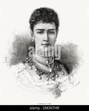 Tsaritsa Maria Feodorowna aus Russland (1847-1928), Ehefrau von Zar Alexander III., Mutter von Zar Nicholas II. Und Schwester von Königin Alexandra aus Großbritannien. Stockfoto