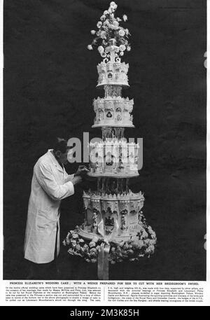 Die Hochzeitstorte von Königin Elisabeth Stockfoto