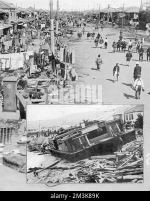 Yokohama-Erdbebenszenen, 1923 Stockfoto