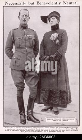 Prinz Andrew von Griechenland, mit seiner Frau, Prinzessin Alice, Daug Stockfoto