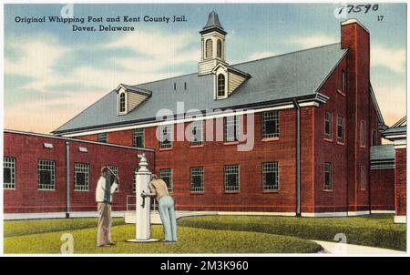 Ursprünglicher Wehenposten und Kent County Gefängnis, Dover, Delaware, Regierungseinrichtungen, Tichnor Brothers Collection, Postkarten der Vereinigten Staaten Stockfoto