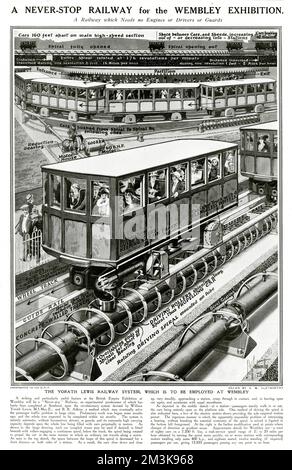 Nie aufhalten der Eisenbahn auf der British Empire Exhibition 1924 Stockfoto