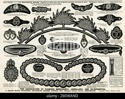 Anzeige für Association of Diamond Merchants Jewellers 1896 Stockfoto