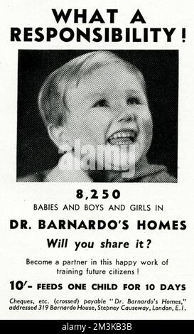 Anzeige für Dr. Barnardos Häuser 1941 Stockfoto