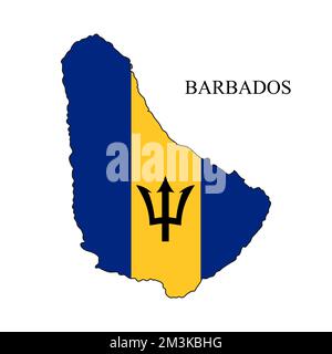 Barbados-Kartenvektordarstellung. Weltwirtschaft. Berühmtes Land. Karibik. Lateinamerika. Amerika. Stock Vektor