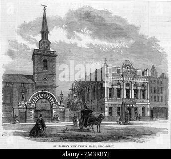 St James's Church and Hall, Piccadilly, London Stockfoto