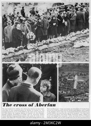 Aberfan Disaster: Die Massenbeerdigung Stockfoto