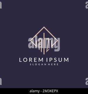 AZ ursprüngliches Monogramm-Logo mit rechteckigen Designideen Stock Vektor