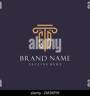 CB-Monogramm Initialen Design für Anwaltskanzlei, Anwalt, Kanzlei mit säulenähnlichen Ideen Stock Vektor
