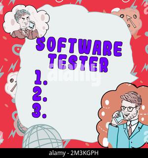 Handschrift Text Software Tester. Geschäftsidee zum Schutz der Software vor böswilligen Angriffen implementiert Stockfoto