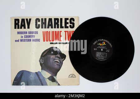 Funk und Soul Blues und Jazz Künstler, Ray Charles Musikalbum auf Schallplatten LP. Titel: Modern Sounds in Country and Western Music Volume 2 Stockfoto