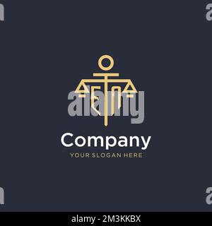 EN ursprüngliches Monogramm-Logo mit maßstabsgetreuen und säulenartigen Designideen Stock Vektor