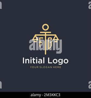 FG erstes Monogramm-Logo mit Design-Ideen im Maßstab- und Säulenstil Stock Vektor