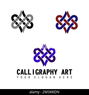 Kalligrafie Kunst in Liebe Bild Grafik Symbol Logo Design abstraktes Konzept Vektormaterial. Kann als Symbol im Zusammenhang mit Motiven oder Innenräumen verwendet werden Stock Vektor