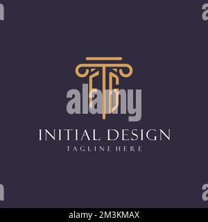 FG-Monogramm Initialen Design für Anwaltskanzlei, Anwalt, Kanzlei mit säulenähnlichen Ideen Stock Vektor