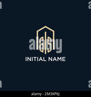 GS ursprüngliches Monogramm-Logo mit sechseckiger Form, Immobilienlogo Design Ideas Inspirationsvektor Stock Vektor