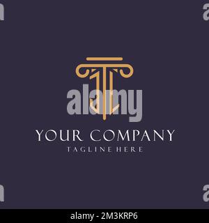 JL-Monogramm Initialen Design für Anwaltskanzlei, Anwalt, Kanzlei mit säulenähnlichen Ideen Stock Vektor