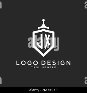 Initialen des JX-Monogramms mit Design-Ideen für die Form des Schutzschilds Stock Vektor