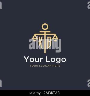 KB ursprüngliches Monogramm-Logo mit maßstabsgetreuen und säulenartigen Designideen Stock Vektor