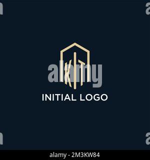 KT ursprüngliches Monogramm-Logo mit sechseckiger Form, Immobilienlogo Design Ideas Inspirationsvektor Stock Vektor