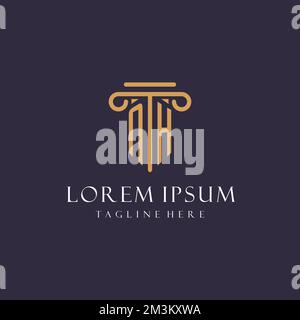 NH-Monogramm Initialen Design für Anwaltskanzlei, Anwalt, Kanzlei mit säulenähnlichen Ideen Stock Vektor