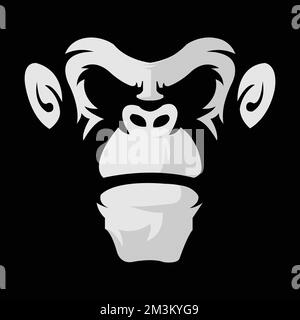 Angry Gorilla Head Logo-Vorlage-Vektor. Affen-Gesicht-Logo-Vorlage Vector.EPS 10 Stock Vektor