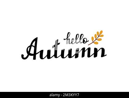 HALLO HERBSTSCHREIBER. Dekorationselement im Herbst. Vektordarstellung im Pudelstil. Stock Vektor