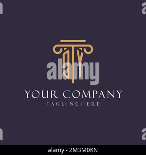 OY Monogramm Initialen Design für Anwaltskanzlei, Anwalt, Kanzlei mit säulenähnlichen Ideen Stock Vektor