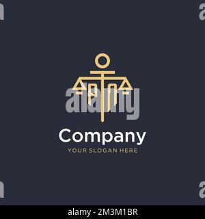 PN ursprüngliches Monogramm-Logo mit maßstabsgetreuen und säulenförmigen Designideen Stock Vektor