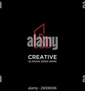 SD erstes Monogramm mit Designideen für Gebäudelogos Stock Vektor