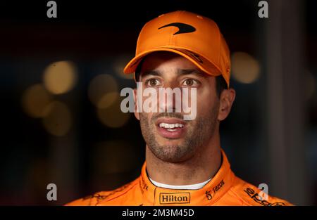 Das Aktenfoto von 24-02-2022 von McLaren-Mercedes' Daniel Ricciardo, der von McLaren abreist, wurde angekündigt. Ausgabedatum: Freitag, 16. Dezember 2022. Stockfoto