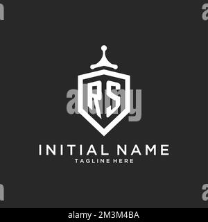 Initialen des RS-Monogrammlogos mit Form des Schutzschilds Stock Vektor