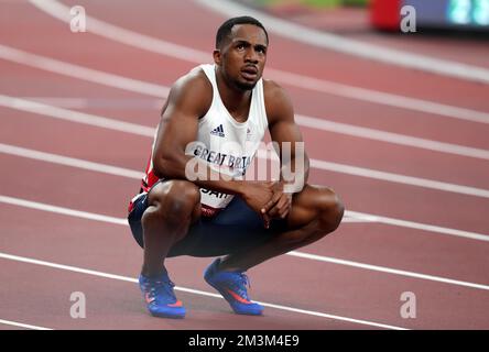 Aktenfoto vom 01.-08-2021 des britischen Chijindu Ujah, der am 10.. Oktober für 22 Monate wegen Fehlschlags eines Drogentests bei den Olympischen Spielen in Tokio verboten wurde. Ausgabedatum: Freitag, 16. Dezember 2022. Stockfoto