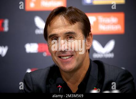 Dateifoto vom 14.-11-2022 von Wolverhampton Wanderers Manager Julen Lopetegui. Wölfe kündigten die Ernennung des ehemaligen spanischen und Real Madrid Chefs Julen Lopetegui zum neuen Cheftrainer an. Ausgabedatum: Freitag, 16. Dezember 2022. Stockfoto