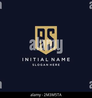 RS Monogramm Initialen Logo-Design mit Shield Icon-Vorlage Stock Vektor