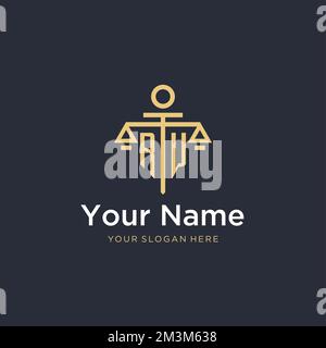 Anfängliches Monogramm-Logo mit maßstabsgetreuen und säulenartigen Designideen Stock Vektor
