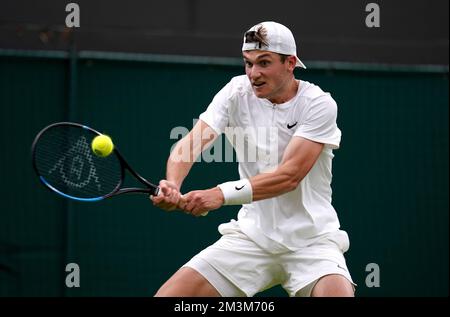 Aktenfoto von 30-06-2022 von Jack Draper. Wir betrachten 10 Personen, die 2023 die Hauptrolle spielen. Ausgabedatum: Freitag, 16. Dezember 2022. Stockfoto