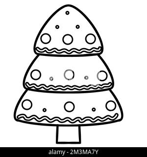 Weihnachtsbaum, JPEG-Illustration für Sticker, Muster erstellen, Tapete, Geschenkpapier, Postkarten, Designvorlage, Stoff, Kleidung. Stockfoto