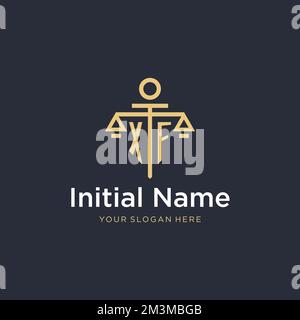Ursprüngliches Monogramm-Logo des XF mit maßstabsgetreuen und säulenähnlichen Designideen Stock Vektor