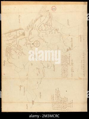 Plan von Ipswich, erstellt von Barnabas Dodge, 1794-5. ,. Massachusetts. Büro des Außenministers Stockfoto