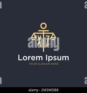 Erstes XZ-Monogramm-Logo mit maßstabsgetreuen und säulenförmigen Designideen Stock Vektor
