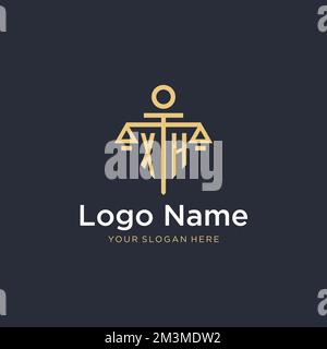 XH ursprüngliches Monogramm-Logo mit maßstabsgetreuen und säulenartigen Designideen Stock Vektor