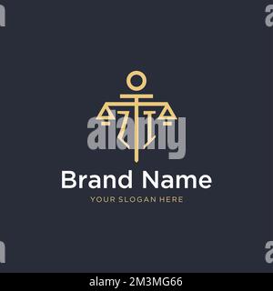 ZI erstes Monogramm-Logo mit maßstabsgetreuen und säulenförmigen Designideen Stock Vektor